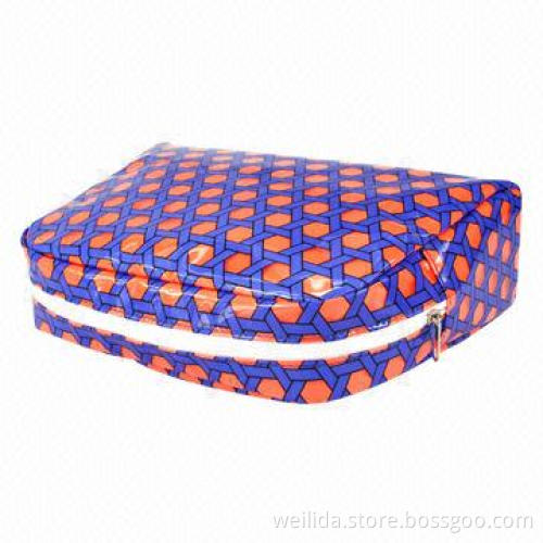 Cosmetic Bag in Printed Polyester and with Clear EVA Covering